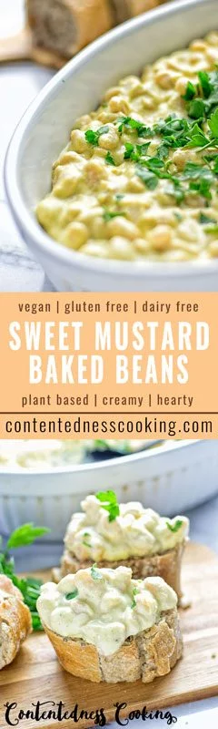 Sweet Mustard Baked Beans | #vegan #contentednesscooking #glutenfree 