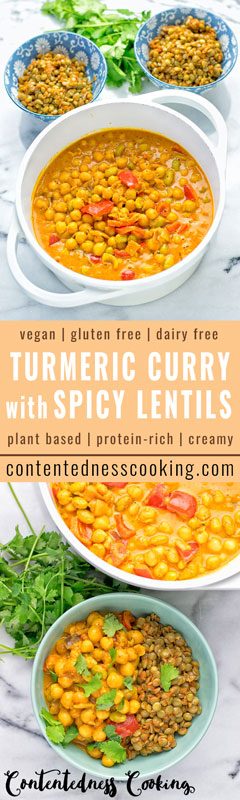 Turmeric Curry with Spicy Lentils | #vegan #glutenfree #contentednesscooking