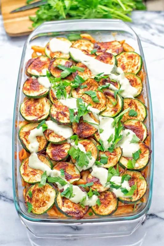 Pepperoni Pasta Bake | #vegan #glutenfree #contentednesscooking