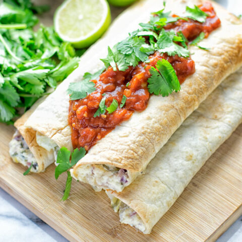 Spinach Artichoke Taquitos | #vegan #glutenfree #contentednesscooking