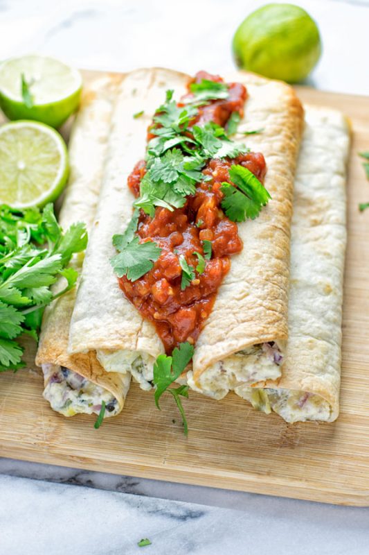 Spinach Artichoke Taquitos | #vegan #glutenfree #contentednesscooking