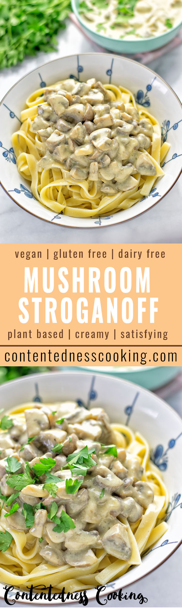 Vegan Mushroom Stroganoff | #vegan #glutenfree #contentednesscooking