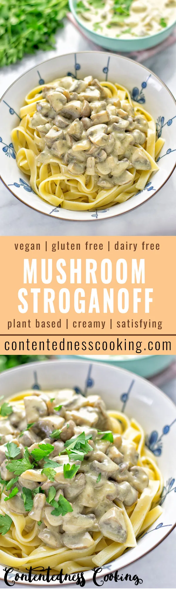 Vegan Mushroom Stroganoff | #vegan #glutenfree #contentednesscooking