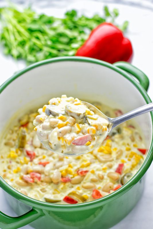 Vegetarian White Chili | #vegan #glutenfree #contentednesscooking