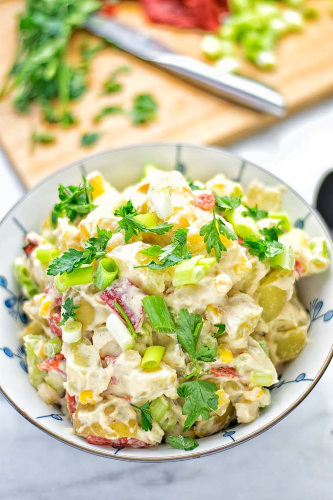 Hummus Potato Salad | #vegan #glutenfree #vegetarian #contentednesscooking #bbq
