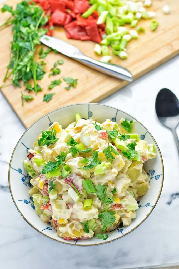 Hummus Potato Salad | #vegan #glutenfree #vegetarian #contentednesscooking #bbq