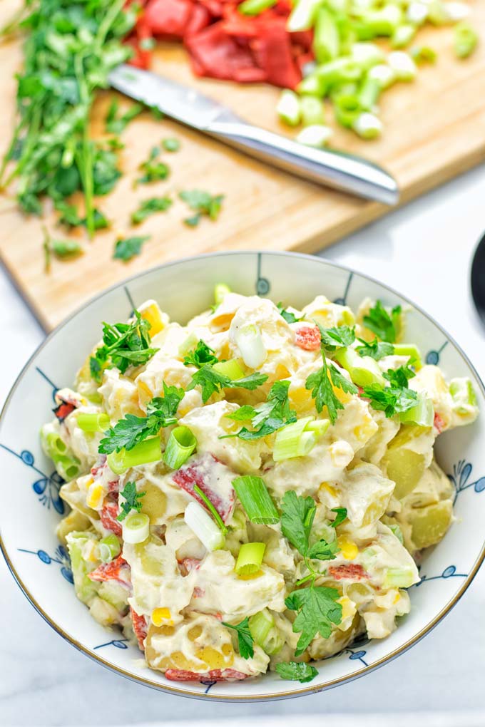 Hummus Potato Salad | #vegan #glutenfree #vegetarian #contentednesscooking #bbq