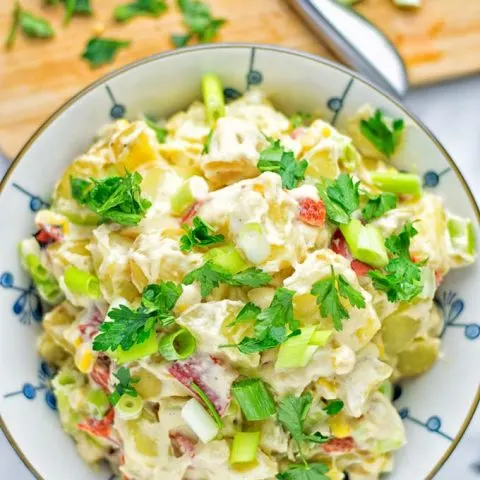 Hummus Potato Salad | #vegan #glutenfree #vegetarian #contentednesscooking #bbq