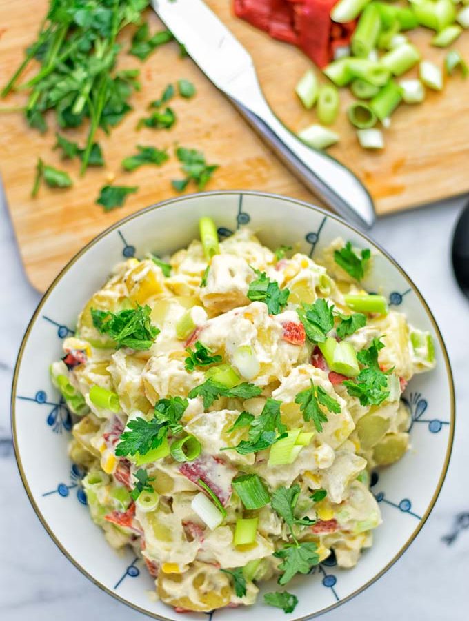 Hummus Potato Salad | #vegan #glutenfree #vegetarian #contentednesscooking #bbq