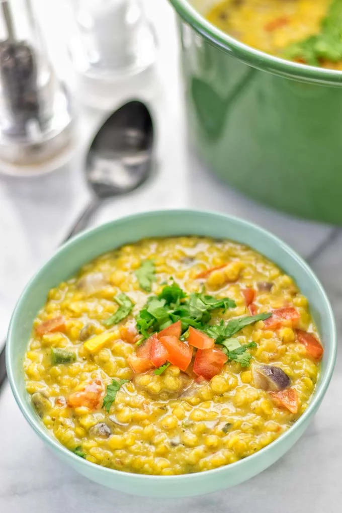 Indian Yellow Split Pea Soup (Dal Tadka) | #vegan #glutenfree #contentednesscooking #soup