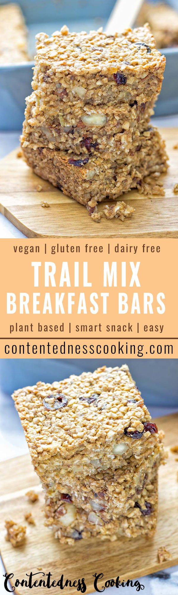 Trail Mix Breakfast Bars | #vegan #glutenfree #contentednesscooking