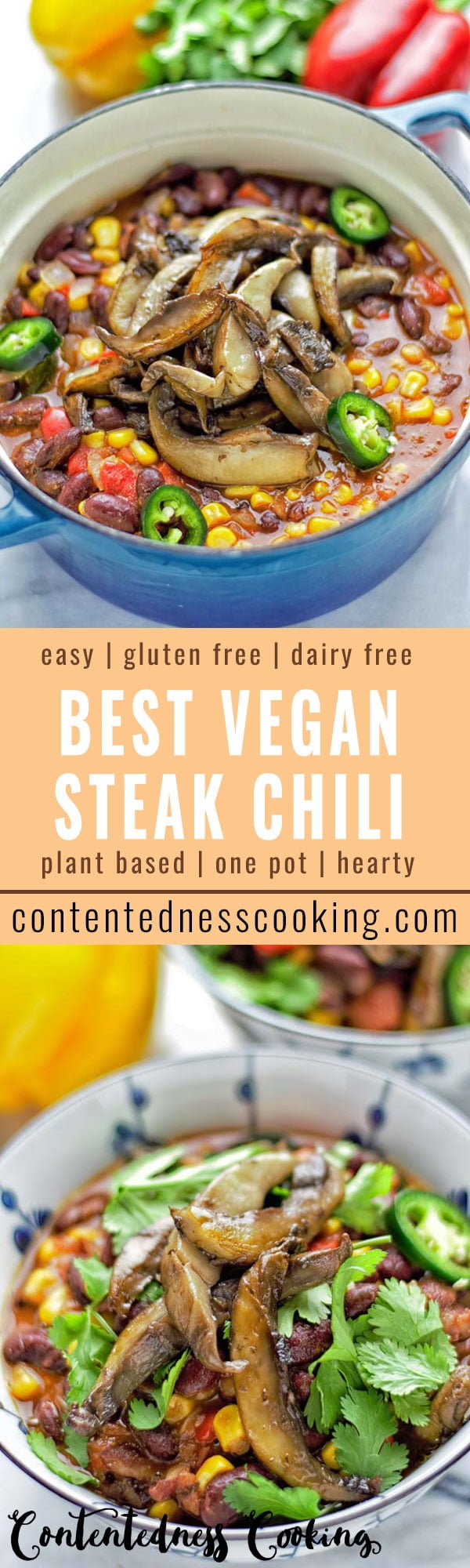 Vegan Steak Chili | #vegan #glutenfree #contentednesscooking