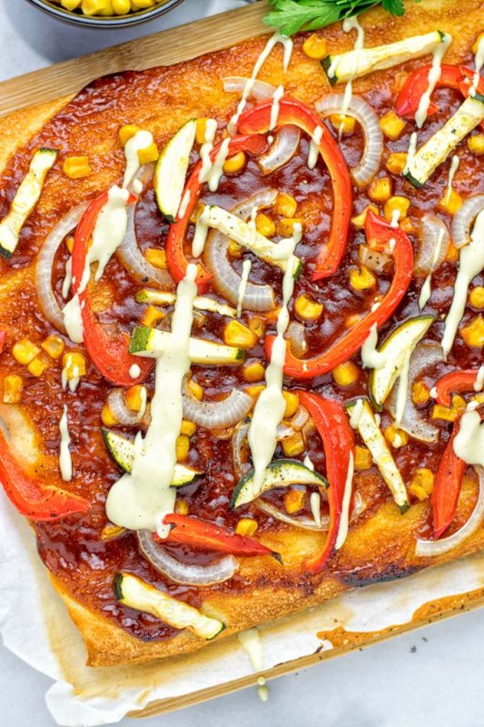 Vegetarian BBQ Pizza Contentedness Cooking
