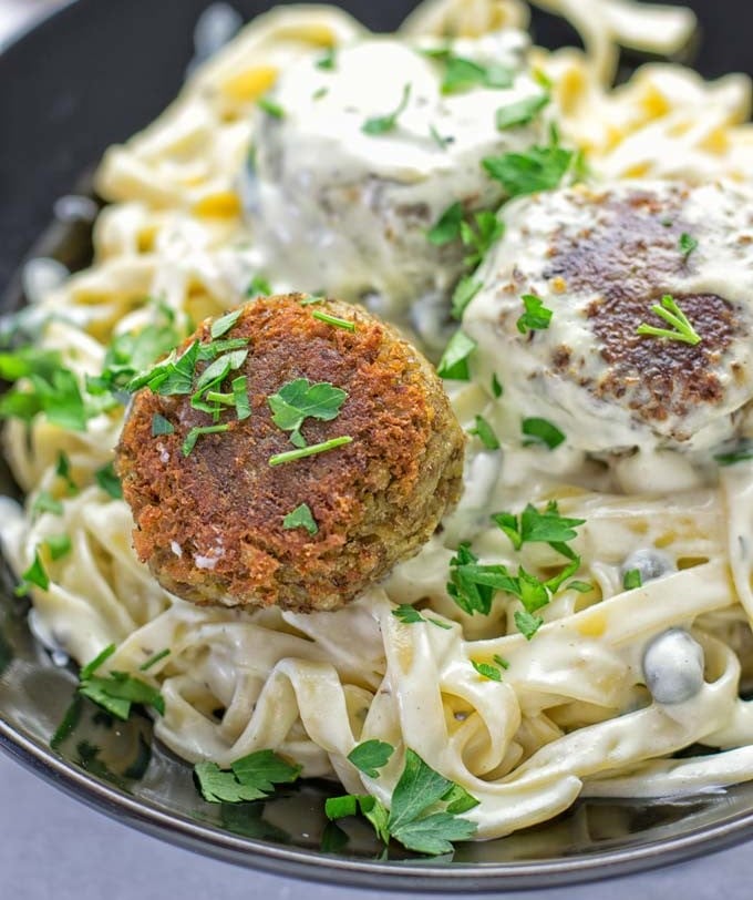 Vegetarian Swedish Meatballs | #vegan #contentednesscooking #glutenfree #yum