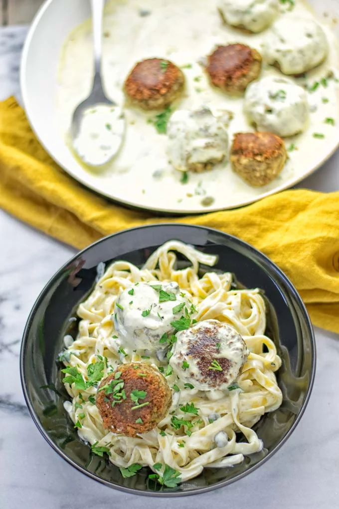 Vegetarian Swedish Meatballs | #vegan #contentednesscooking #glutenfree #yum