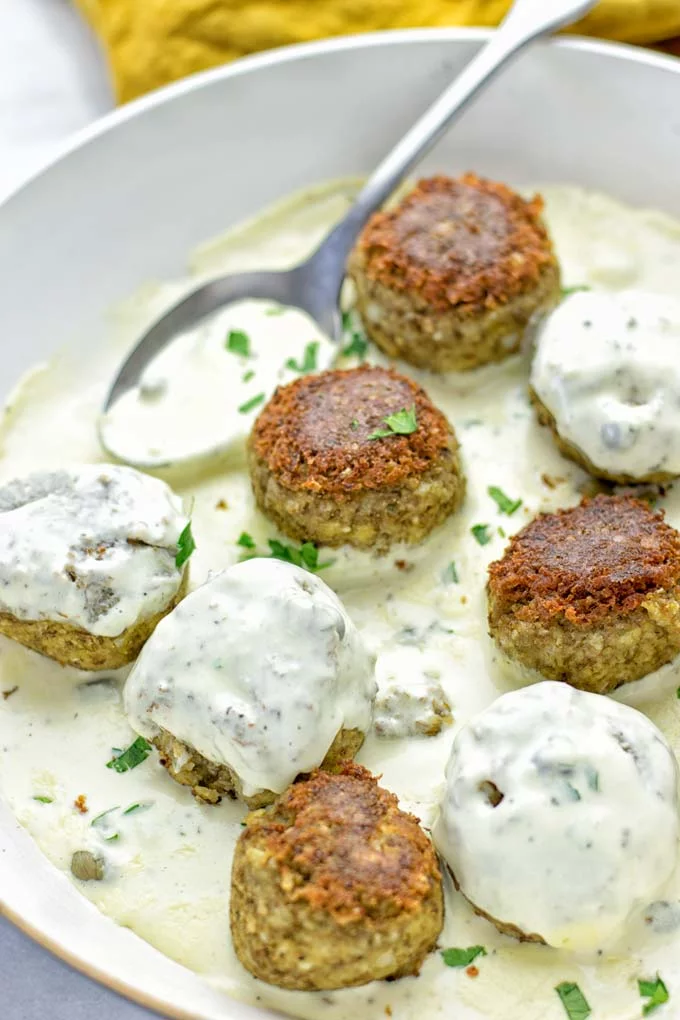 Vegetarian Swedish Meatballs | #vegan #contentednesscooking #glutenfree #yum