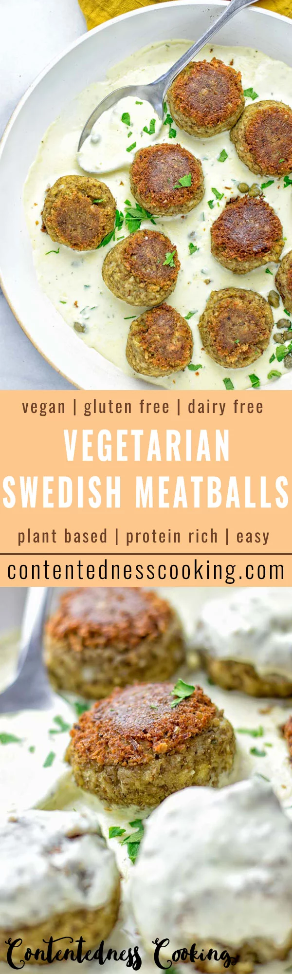 Vegetarian Swedish Meatballs | #vegan #contentednesscooking #glutenfree #yum