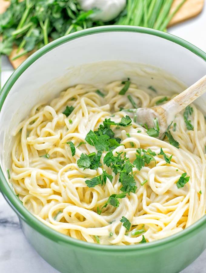 Cauliflower Carbonara Sauce #vegan #glitenfree #contentednesscooking #pasta #sauce