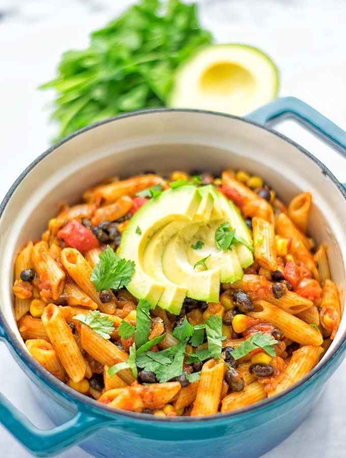 One Pot Taco Pasta | #vegan #glutenfree #cdairyfree #plantbased #contentednesscooking
