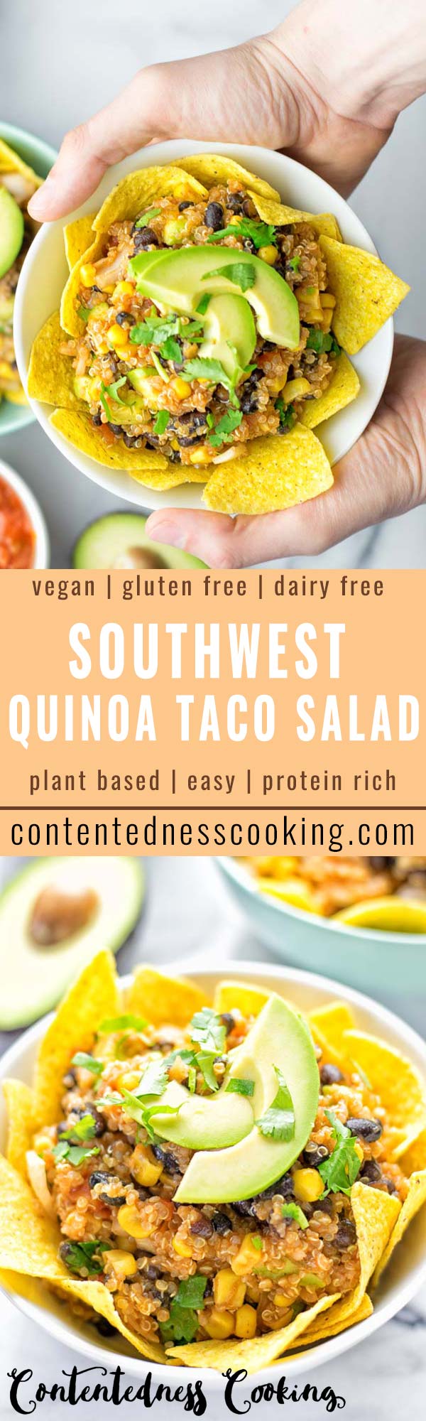 Southwest Quinoa Taco Salad | #vegan #glutenfree #contentednesscooking 