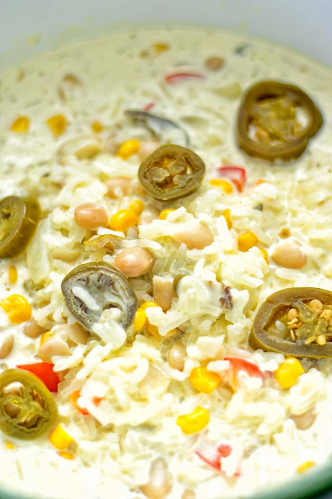 White Chili Rice Casserole | #vegan #glutenfree #contentednesscooking