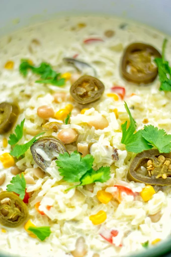 White Chili Rice Casserole | #vegan #glutenfree #contentednesscooking