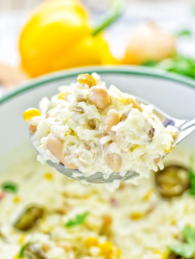 White Chili Rice Casserole | #vegan #glutenfree #contentednesscooking