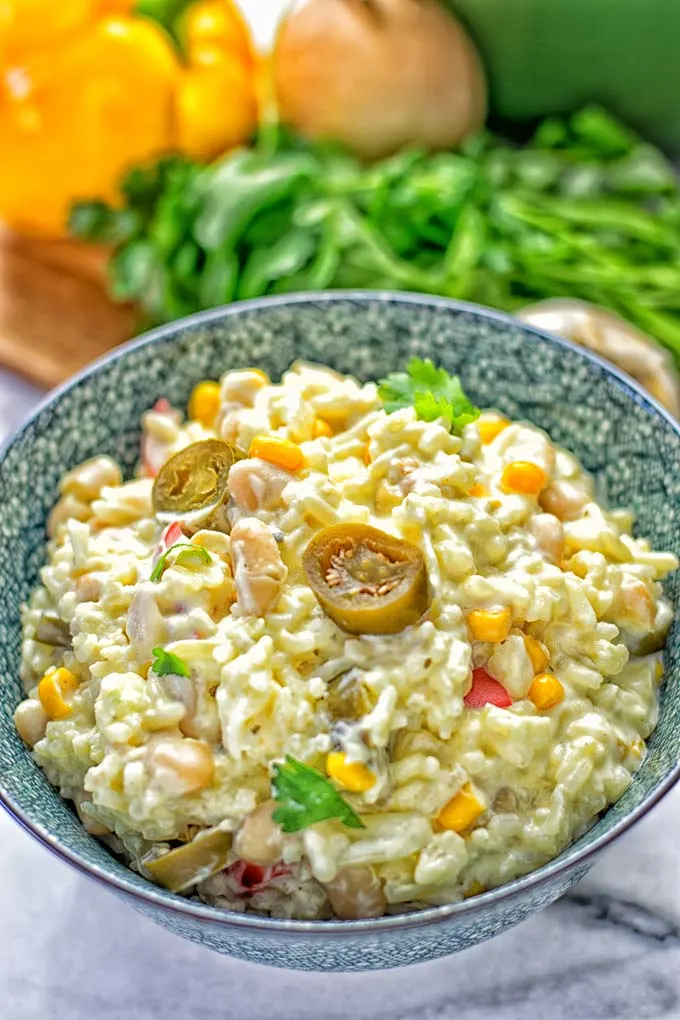 White Chili Rice Casserole | #vegan #glutenfree #contentednesscooking