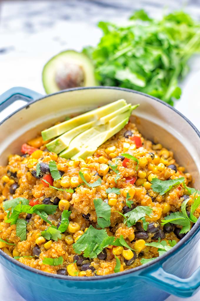 Quinoa Enchilada with Mexican Street Corn | #vegan #glutenfree #contentednesscooking #plantbased #dairyfree