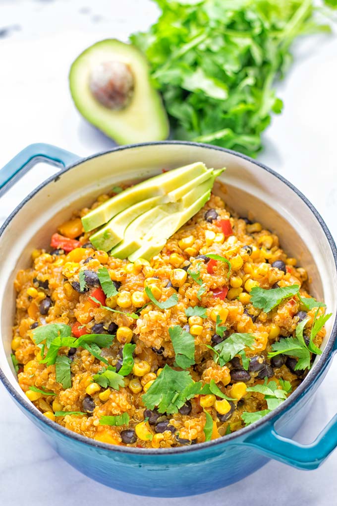 Quinoa Enchilada with Mexican Street Corn | #vegan #glutenfree #contentednesscooking #plantbased #dairyfree