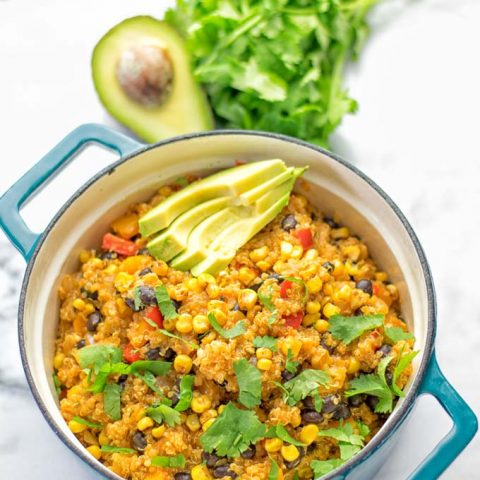 Quinoa Enchilada with Mexican Street Corn | #vegan #glutenfree #contentednesscooking #plantbased #dairyfree