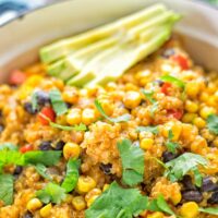 Quinoa Enchilada with Mexican Street Corn | #vegan #glutenfree #contentednesscooking #plantbased #dairyfree