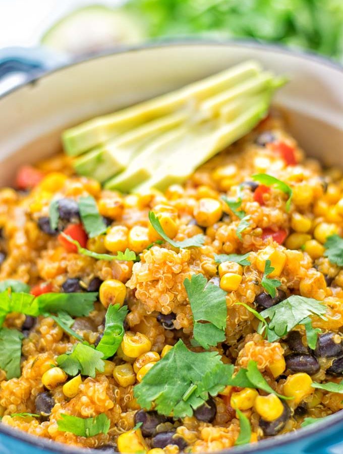Quinoa Enchilada with Mexican Street Corn | #vegan #glutenfree #contentednesscooking #plantbased #dairyfree
