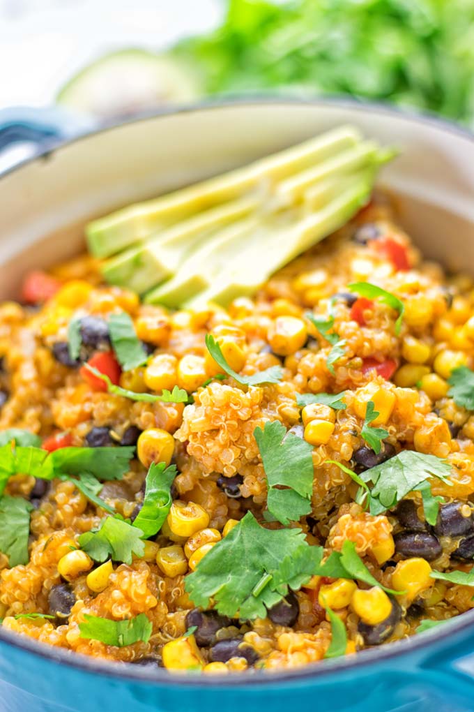 Quinoa Enchilada with Mexican Street Corn | #vegan #glutenfree #contentednesscooking #plantbased #dairyfree