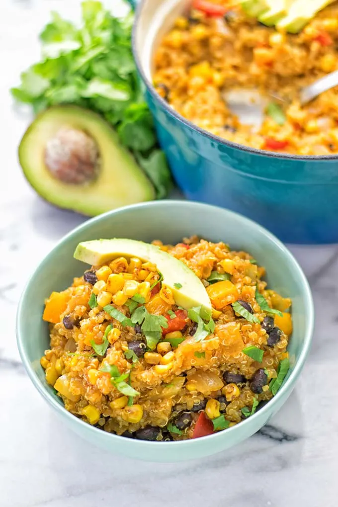 Quinoa Enchilada with Mexican Street Corn | #vegan #glutenfree #contentednesscooking #plantbased #dairyfree