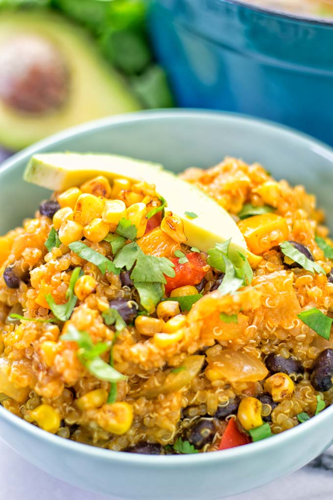 Quinoa Enchilada with Mexican Street Corn | #vegan #glutenfree #contentednesscooking #plantbased #dairyfree