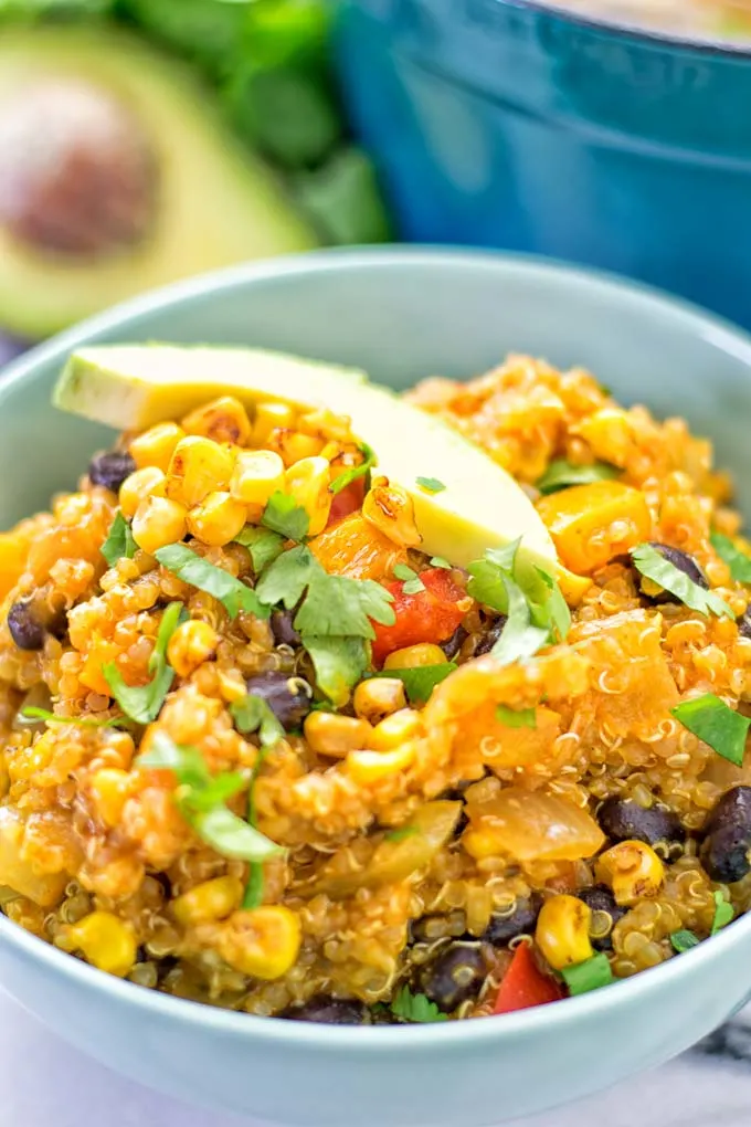 Quinoa Enchilada with Mexican Street Corn | #vegan #glutenfree #contentednesscooking #plantbased #dairyfree