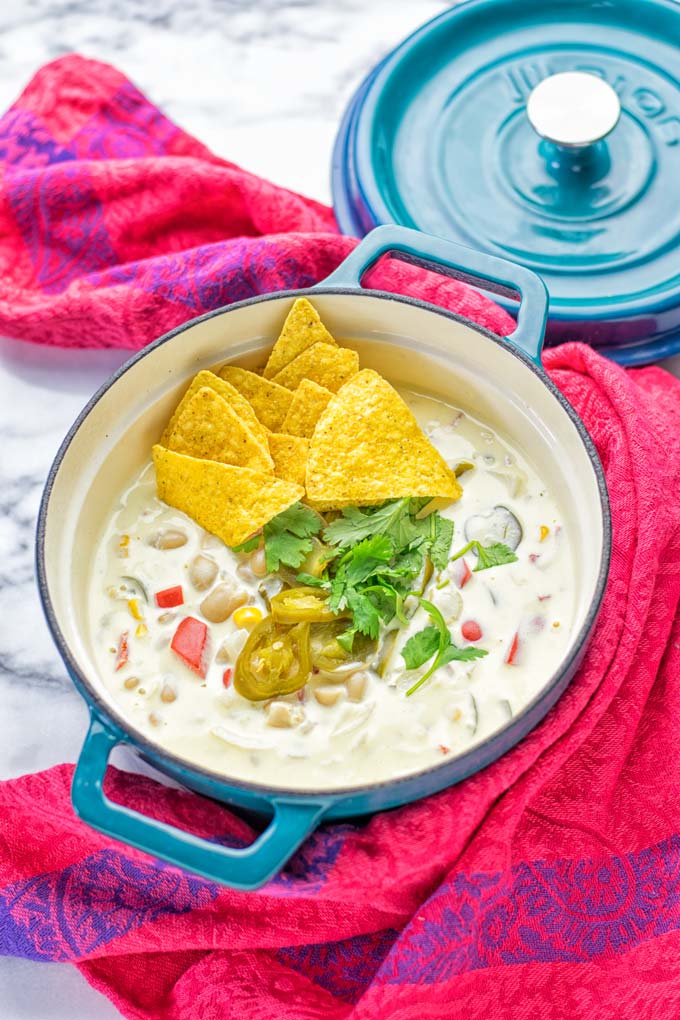 White Chili Taco Soup | #vegan #glutenfree #contentednesscooking #taco #soup