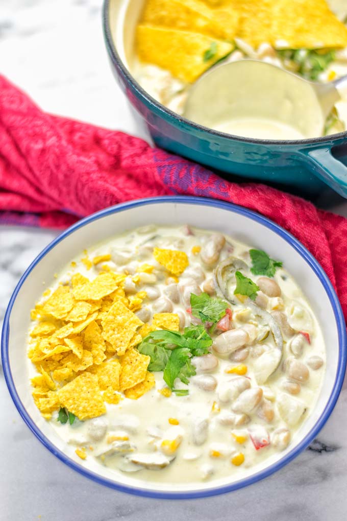 White Chili Taco Soup | #vegan #glutenfree #contentednesscooking #taco #soup