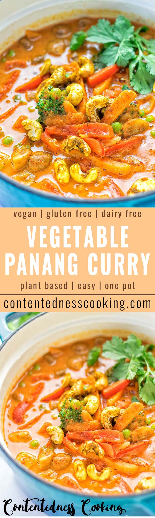 Vegetable Panang Curry is an easy vegan and gluten free one pot dish. Totally amazing for lunch or dinner, and a perfect choice for meal prep. #vegan #plantbased #Indian #dairyfree #curry #panang #mealprep #lunch #dinner