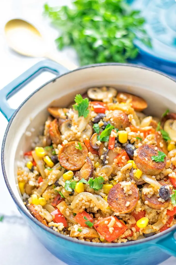 This Vegetarian Kielbasa is entirely vegan, gluten free and so delicious for lunch, dinner, meal prep and so much more. It’s a great dairy free alternative, so satisfyingly packed with amazing flavors for everyone. Come and try it now, enjoy the best comfort food the whole family will love. #vegan #glutenfree #dairyfree #vegetarian #dinner #lunch #mealprep #worklunchideas #contentednesscooking #kielbasarecipes #easyfood #familymealplanning 