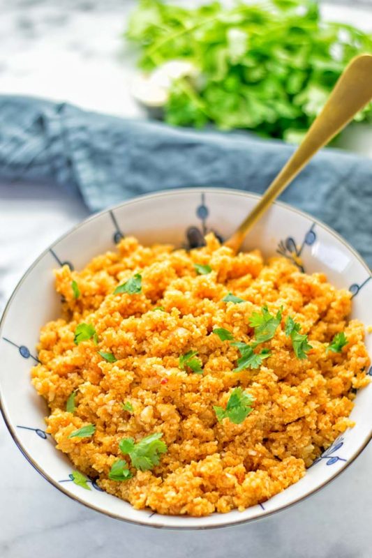Spanish Cauliflower Rice Contentedness Cooking