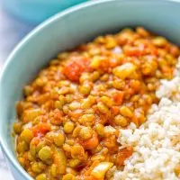 Amazingly tasty Moroccan Spiced Lentils super easy to make in one pot and packed with fantastic flavors. A super easy idea for lunch, dinner, meal prep and work lunch. Enjoy them plain, or over rice, so yummy! Try it now and you know what I’m taking about! #vegan #glutenfree #dairyfree #vegetarian #onepotmeals #lentils #moroccan #lunch #dinner #mealprep #worklunchideas #contentednesscooking #easyfood