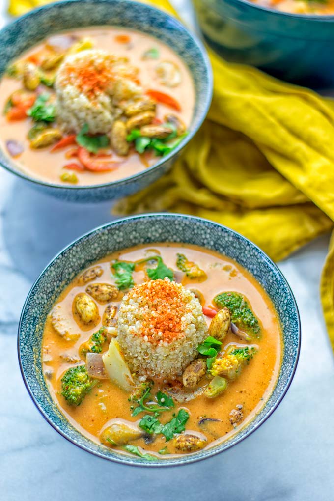 This Red Curry Coconut Soup is a super easy one pot meal and packed with such amazing flavors. It’s creamy and naturally vegan, gluten free. It’s an amazing dairy free alternative for lunch, dinner, meal preparation, that the whole family will love, or work lunches. Try it now and know how ridiculously easy delicious food can be. #vegan #glutenfree #dairyfree #contentednesscooking #dinner #lunch #onepotmeals #dairyfree #worklunchideas #curry #easyfood #vegetarian #soup #mealprep