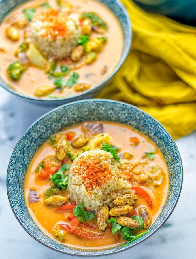 This Red Curry Coconut Soup is a super easy one pot meal and packed with such amazing flavors. It’s creamy and naturally vegan, gluten free. It’s an amazing dairy free alternative for lunch, dinner, meal preparation, that the whole family will love, or work lunches. Try it now and know how ridiculously easy delicious food can be. #vegan #glutenfree #dairyfree #contentednesscooking #dinner #lunch #onepotmeals #dairyfree #worklunchideas #curry #easyfood #vegetarian #soup #mealprep