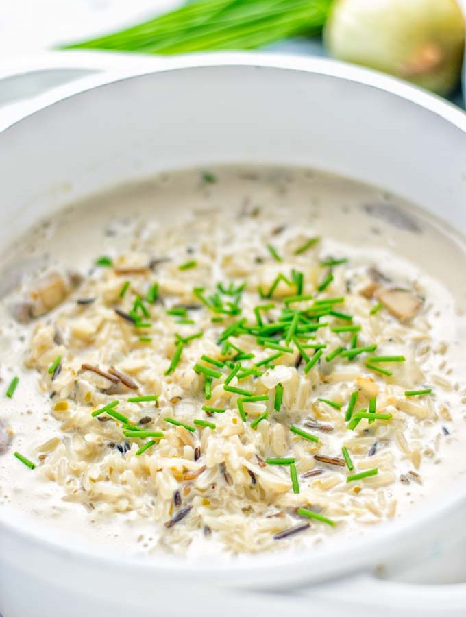 This Wild Rice and Mushroom Soup is entirely vegan, gluten free, and super easy to make in one pot. So amazing for the holidays, Christmas, dinner, lunch, meal preparation and work lunches. If you’re looking for a super easy and delicious one pot meal, you will make this over and over again. #vegan #glutenfree #dairyfree #vegetarian #onepotmeals #holidays #christmas #contentednesscooking #mushrooms #soup #wildricesoup #mushroomsoup #dinner #lunch #mealprep #worklunchideas