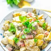 This Balsamic Brussels Sprouts Potato Salad is the ultimate comfort food and entirely vegan, gluten free. It’s super delicious for dinner, lunch, meal prep and for Christmas or the holidays. Try it now and you can be sure the whole family will love it. #vegan #glutenfree #dairyfree #vegetarian #contentednesscooking #dinner #lunch #christmasfood #holidayfood #worklunchideas #mealprep #balsamicbrusselssprouts #potatosalad