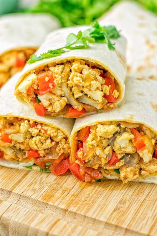 Vegan Breakfast Burrito with Tofu Scramble Contentedness Cooking
