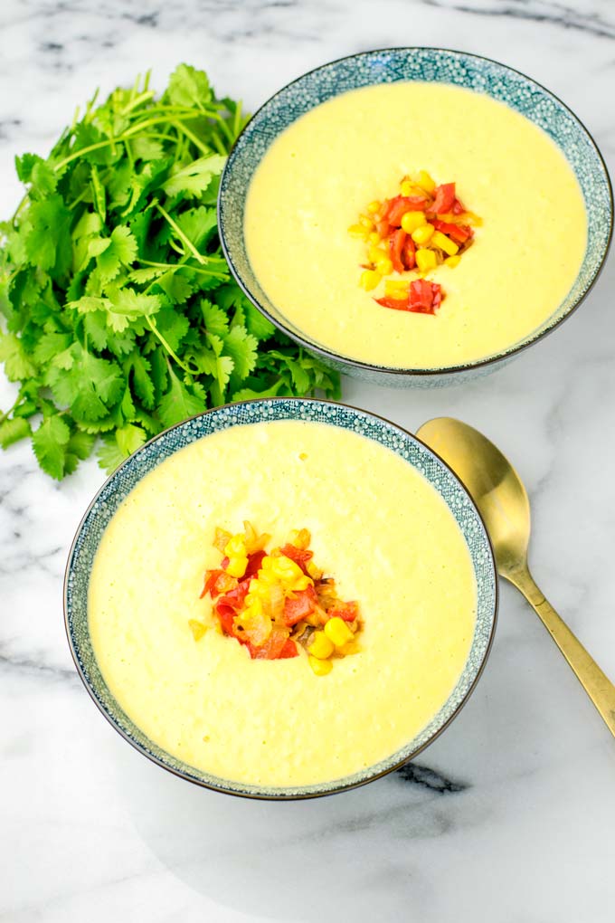 Corn Chowder Bowl, topped with extra corn.
