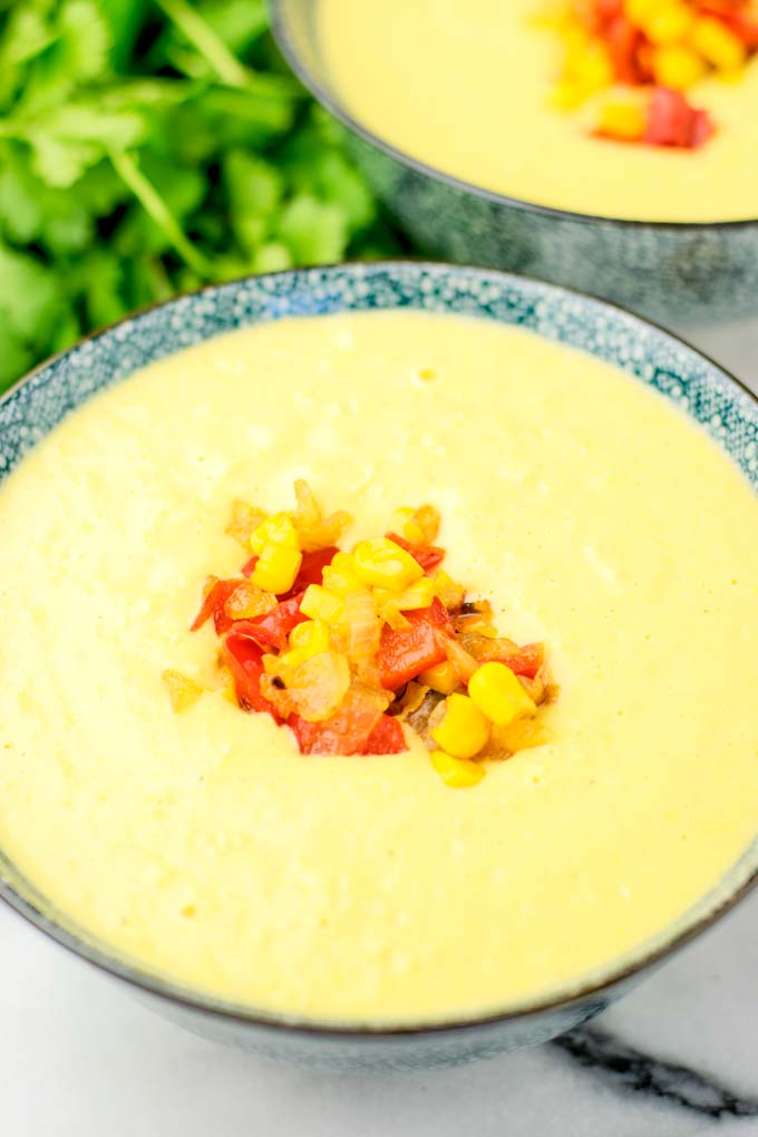 Closeup of Instant Pot Corn Chowder.